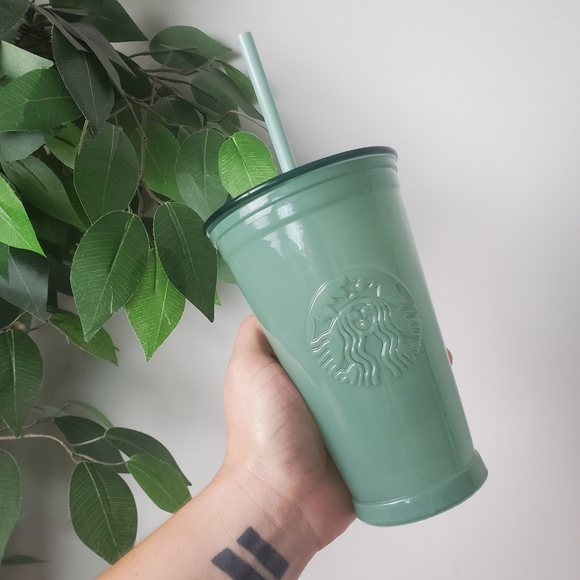 Starbucks Other - 💙RARE💙 Starbucks Teal Sea Foam Glass Tumbler Mint 2021 Glass Tumbler Cup